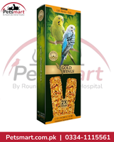 Gold Wings Premium Honey Stick Cracker for Budgies pack of 2 sticks 65g each