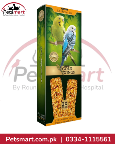 Gold Wings Premium Honey Stick Cracker for Budgies pack of 2 sticks 65g each