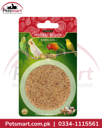 Gold Wings Premium Mineral Block 50g for budgies cockatiels lovebirds and canaries
