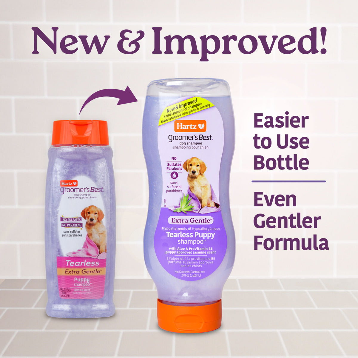 Hartz Groomer’s Best Extra Gentle Tearless Puppy Shampoo 532ml with Aloe Vera and ProVitamin B5
