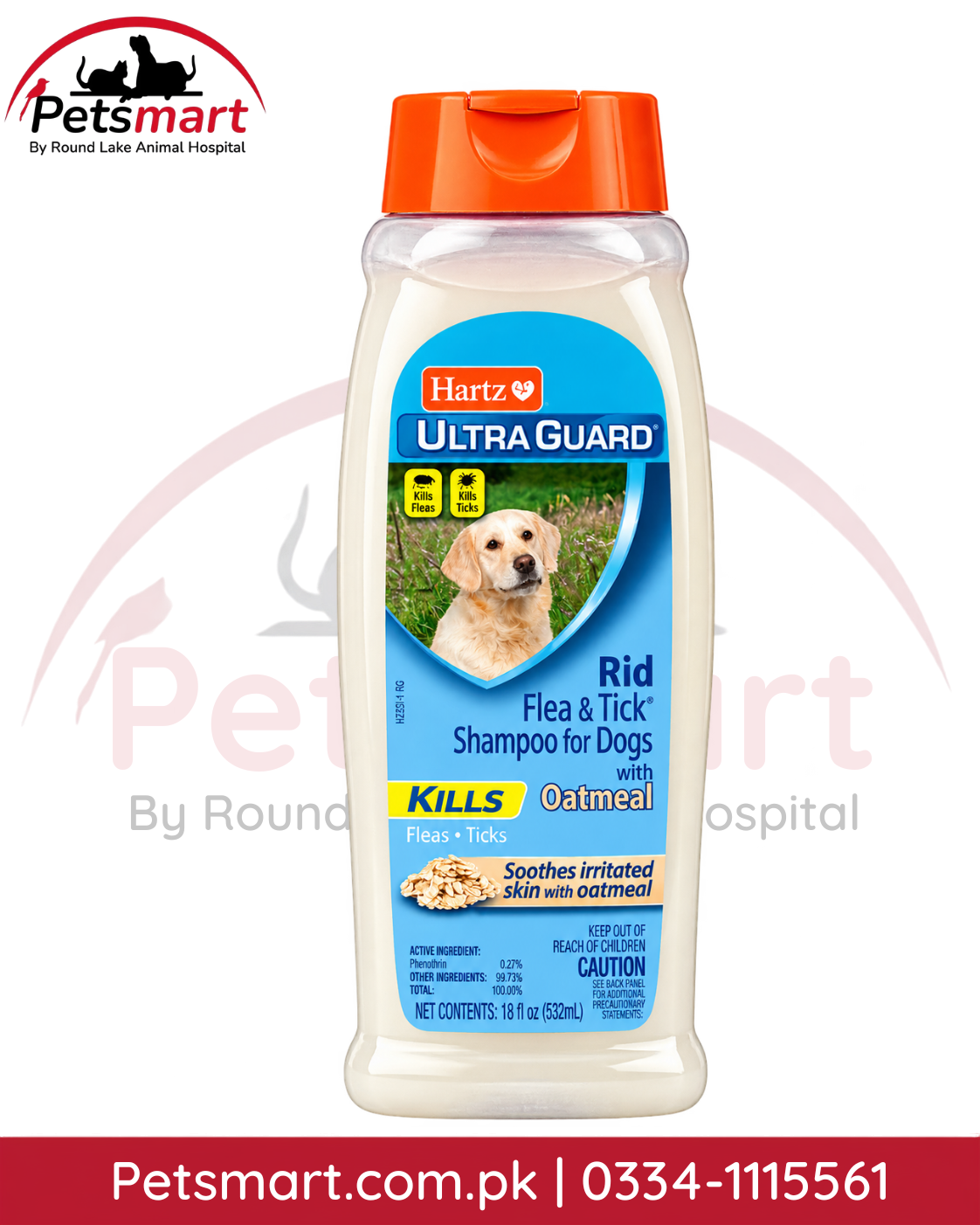 Hartz UltraGuard Rid Flea and Tick Shampoo with Oatmeal for Dogs 532ml