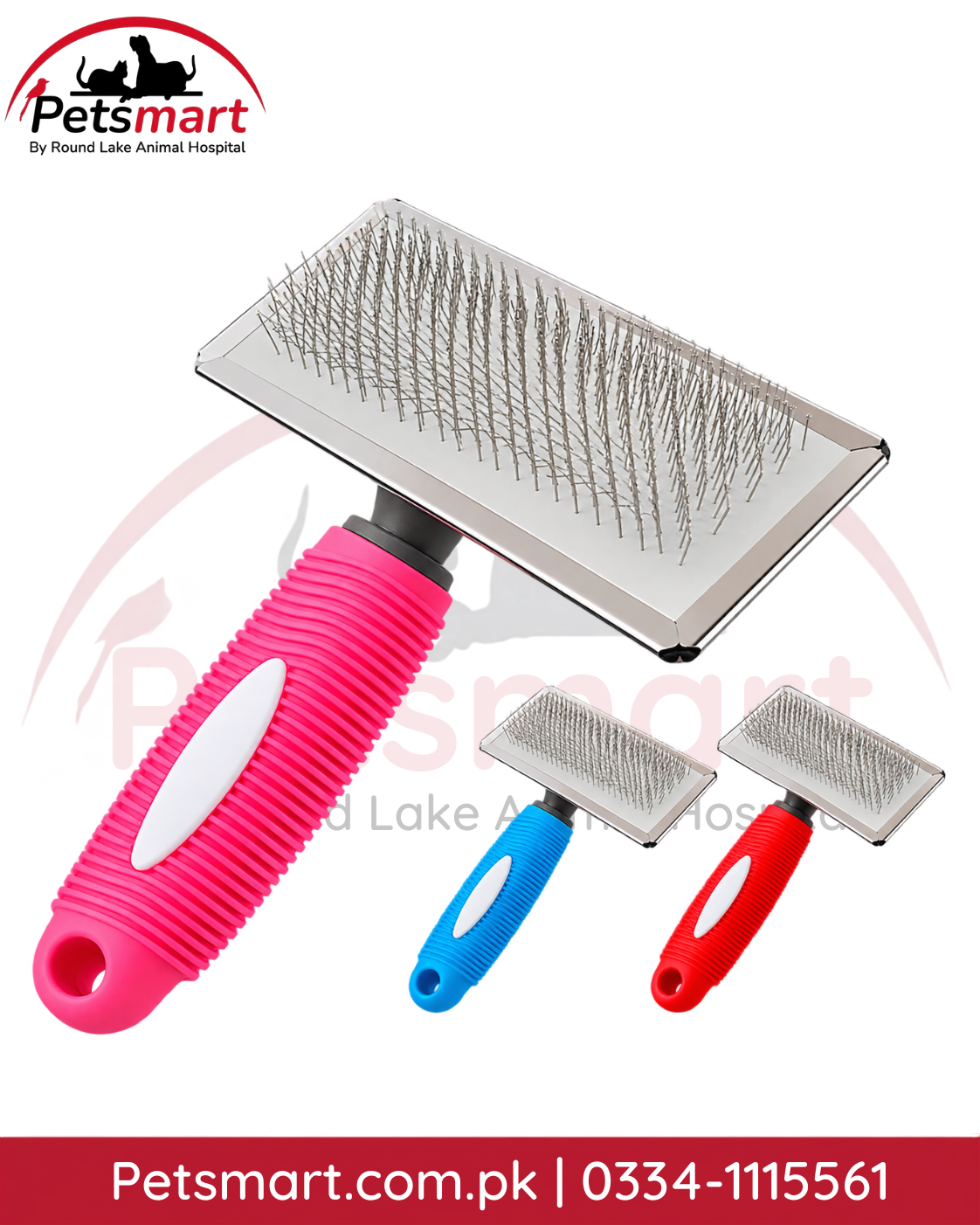 High quality medium slicker grooming brush with metal pins for cats and dogs
