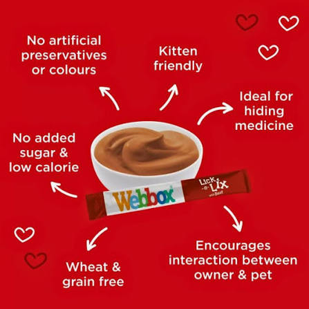 Webbox Lick-e-Lix with Beef Cat Treats – 75g (5 × 15g)