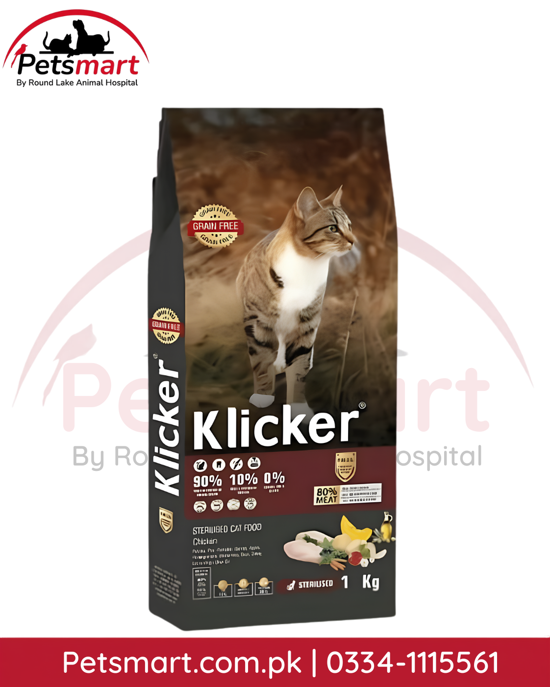 Klicker Sterilized Adult Chicken grain-free dry cat food 1kg bag