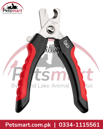Large black and red dog nail clipper with spring-loaded handles