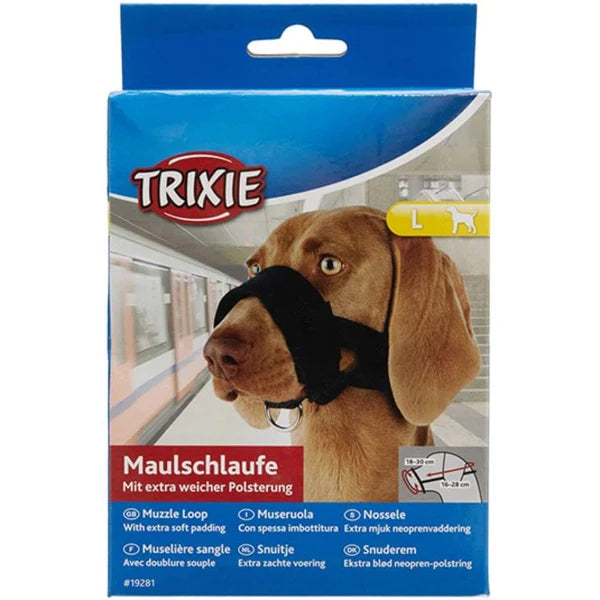 TRIXIE MUZZLE LOOP ,NYLON ,Large :16- 28CM,BLACK
