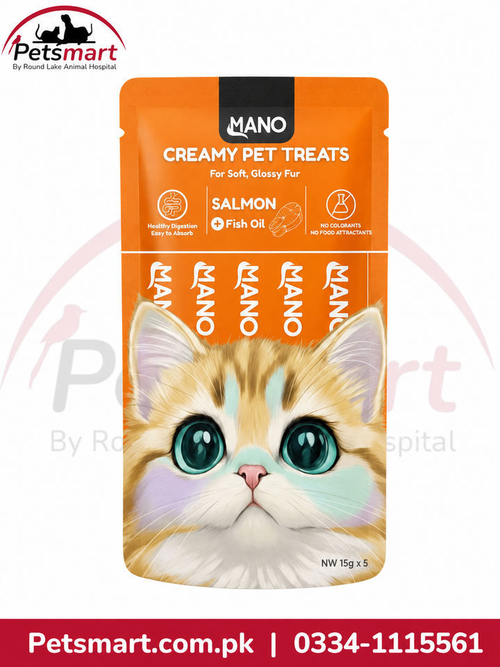 MANO creamy salmon cat treats with fish oil for cats