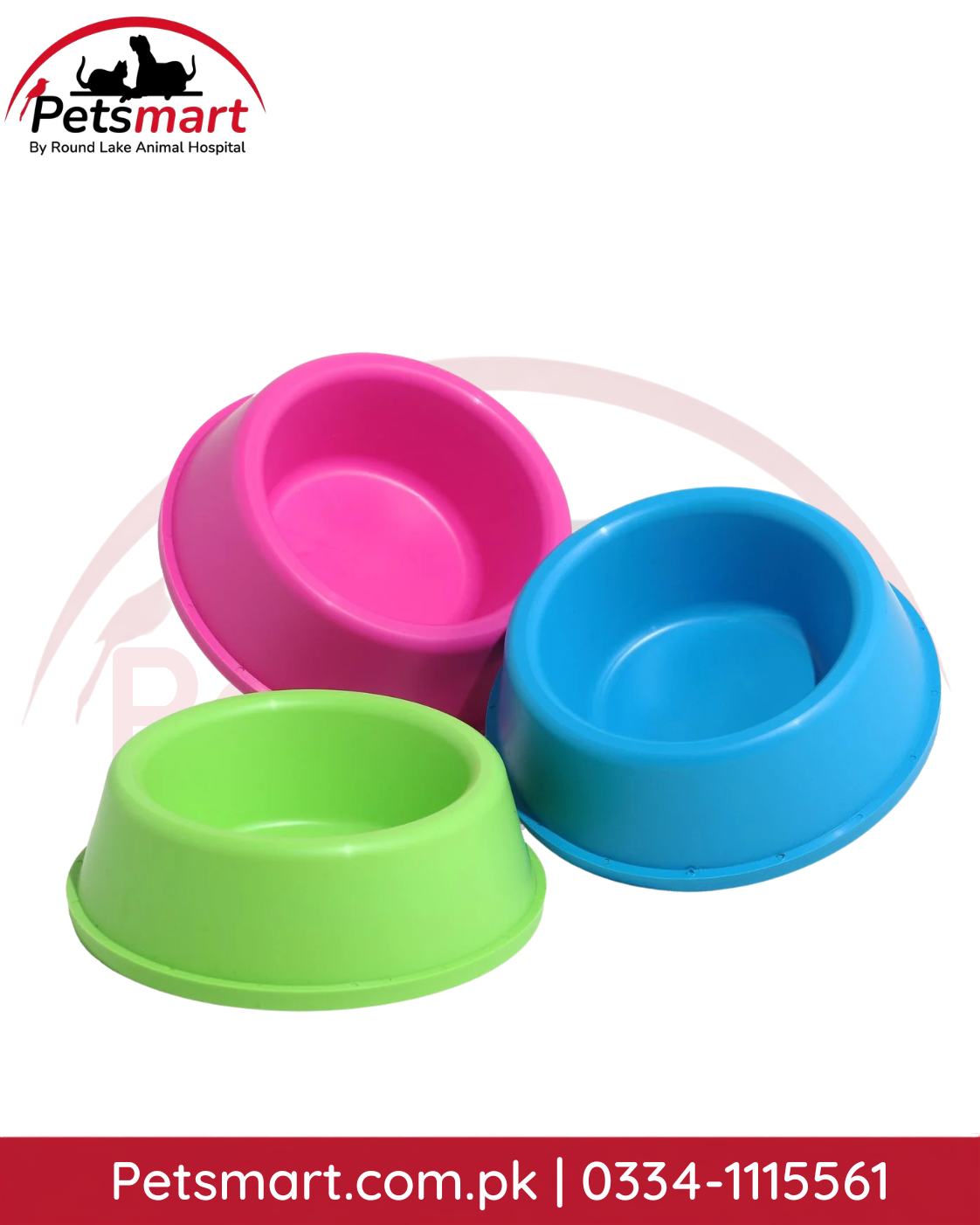 Medium colour plastic food and water bowl for dogs and cats
