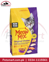 Meow Mix Original Choice guaranteed analysis showing 30 percent protein and 11 percent fat
