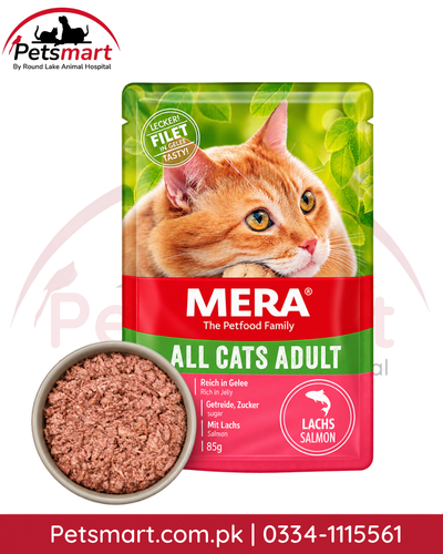MERA All Cats Adult salmon wet cat food 85g grain-free fillet in jelly pouch