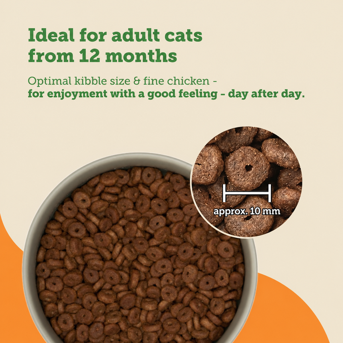 Mera Cats Nature Adult Chicken dry cat food kibble approximately 10mm