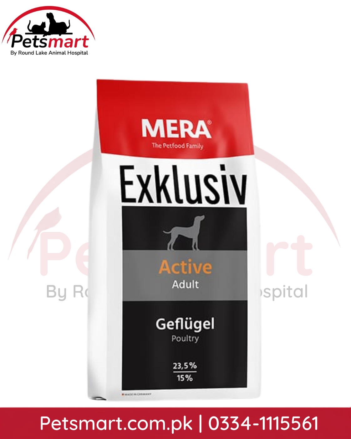 Mera Exklusiv Active Adult Poultry dry dog food 2kg for active adult dogs