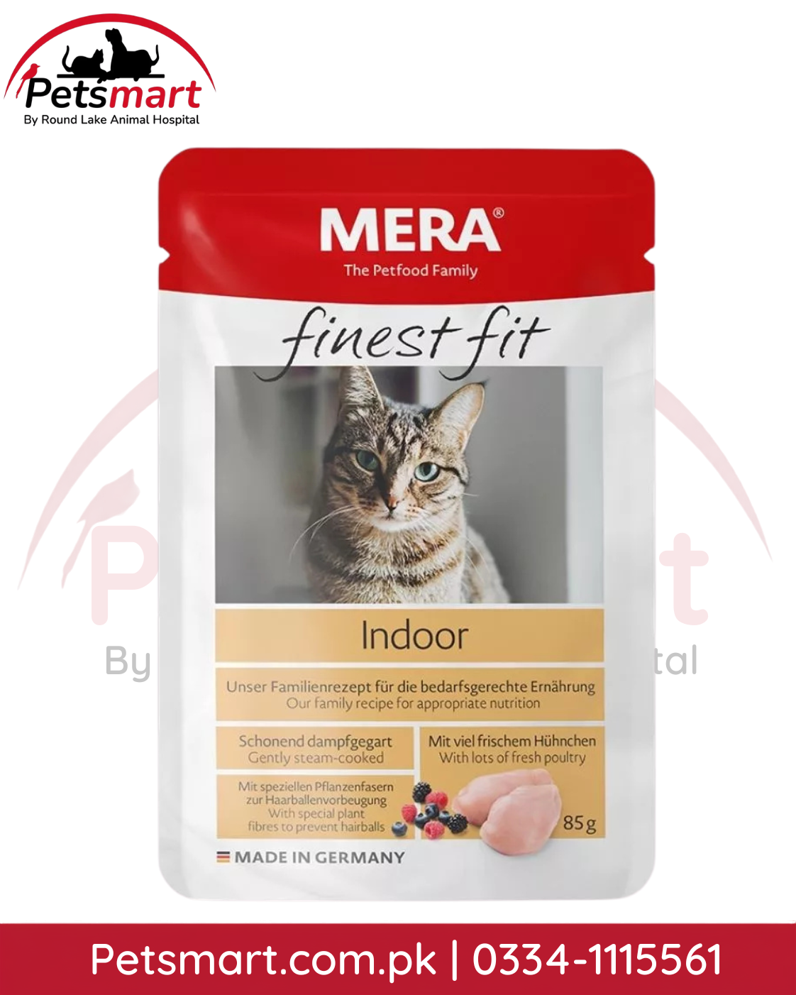 Mera Finest Fit Indoor Chicken in Jelly wet cat food 85g pouch for adult indoor cats