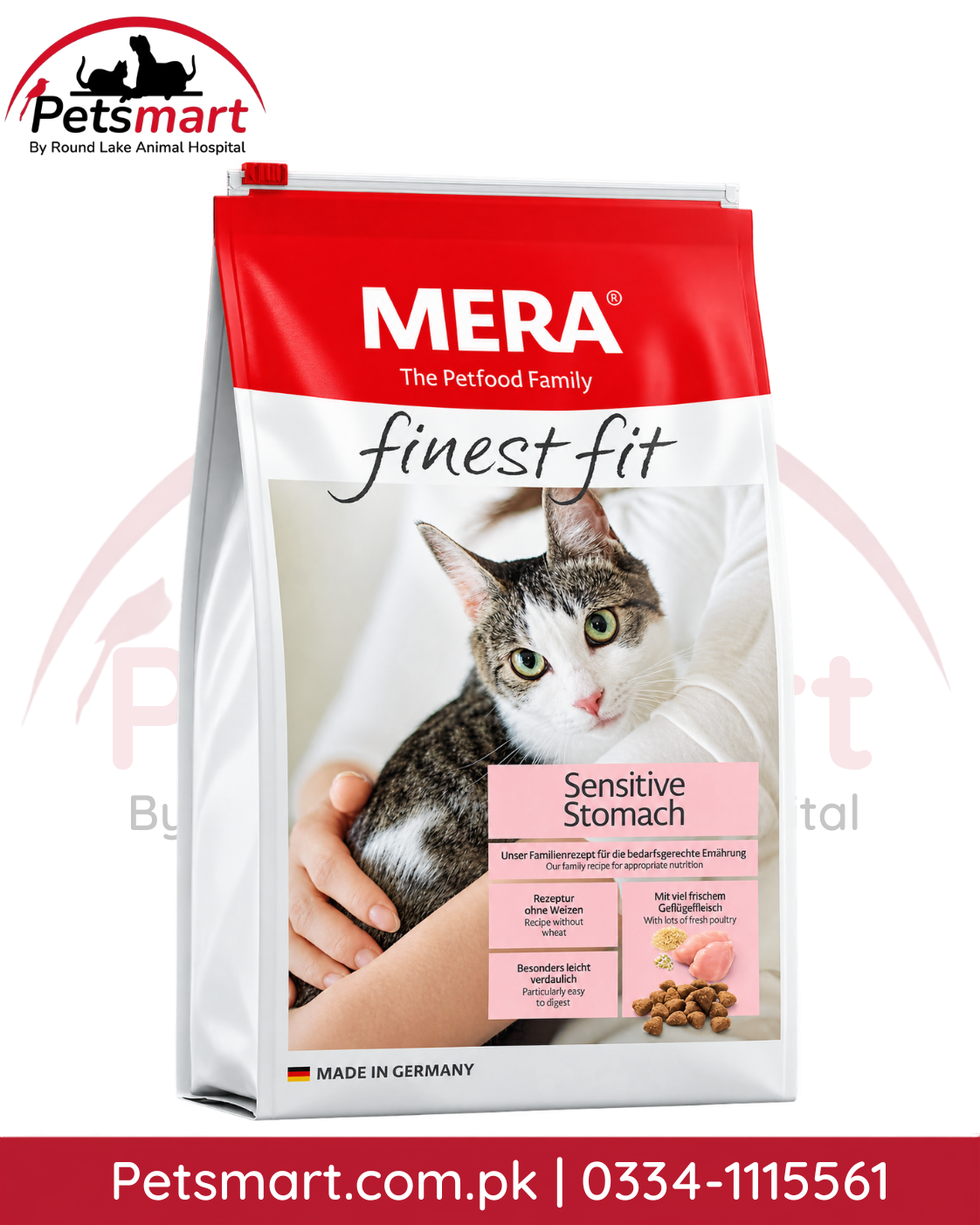 MERA Sensitive Stomach Adult Chicken dry cat food 1.5kg for sensitive digestion