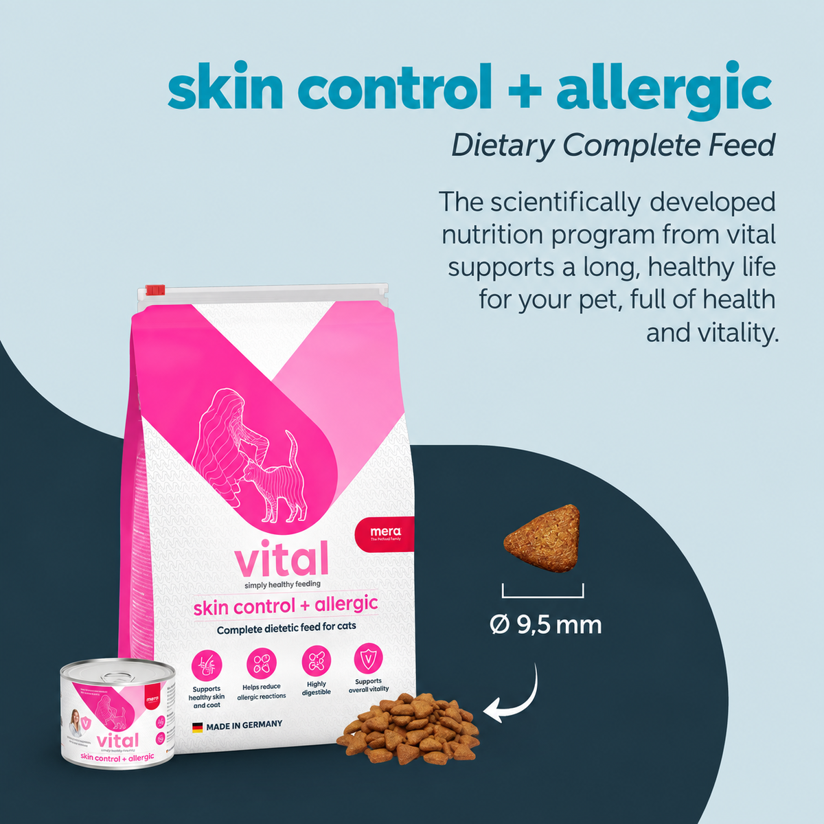 MERA Vital Skin Control + Allergic veterinary diet for adult cats with food sensitivities`