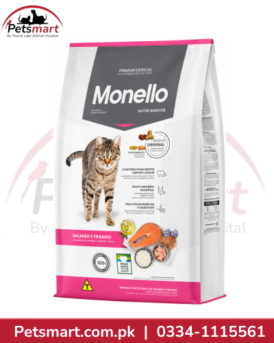 Monello Salmon and Chicken dry cat food 15kg for adult cats