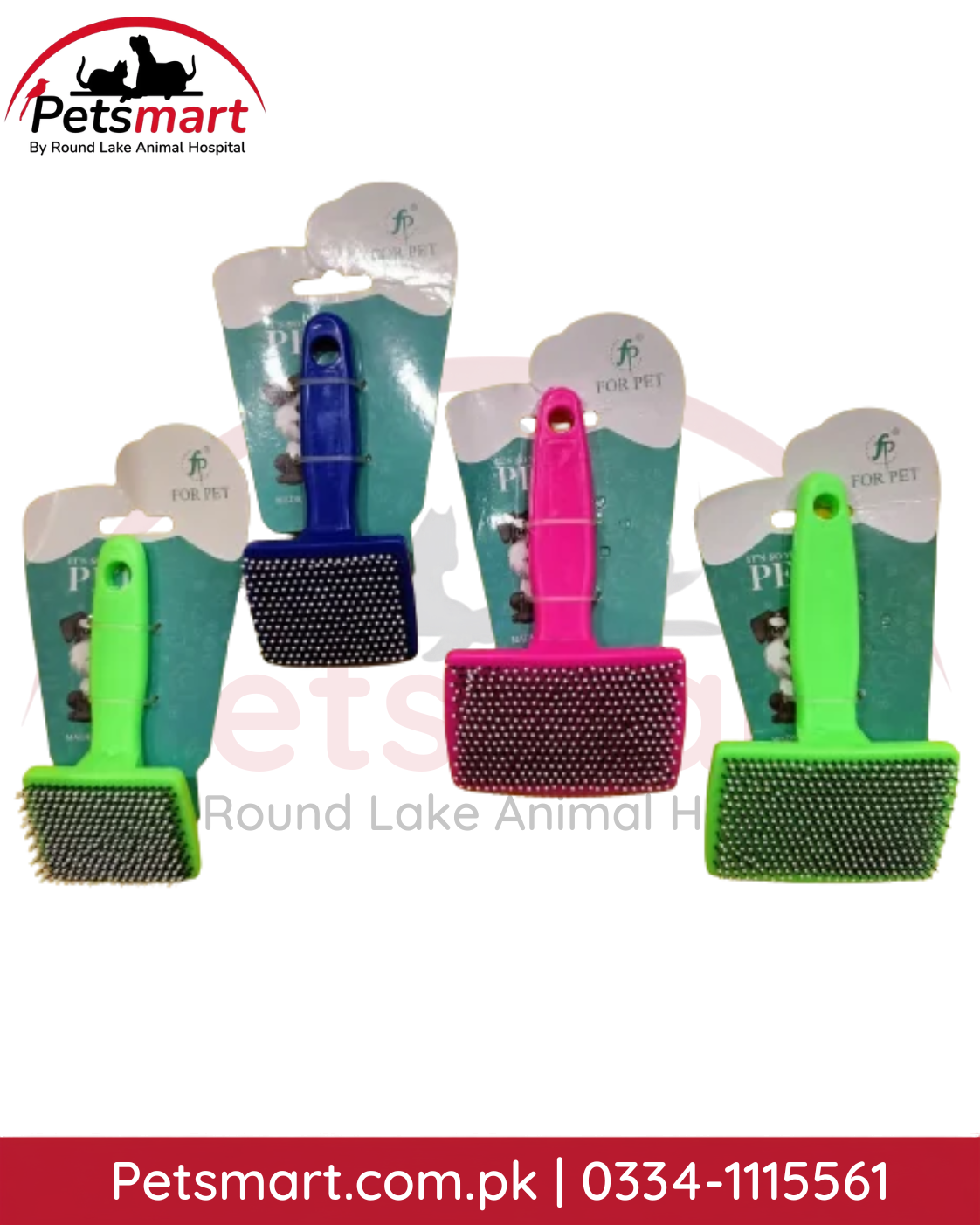 Multi-color medium slicker grooming brush for cats and dogs in assorted colors
