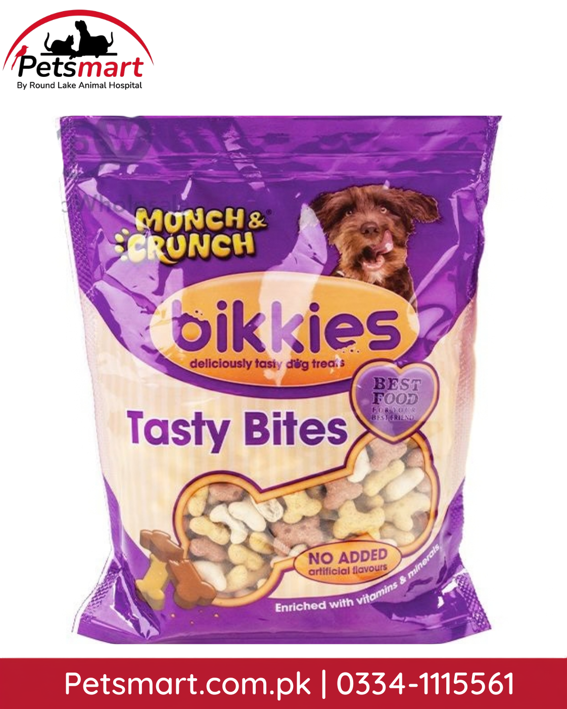 Munch and Crunch Bikkies Tasty Bites small dog treats 300g purple pack