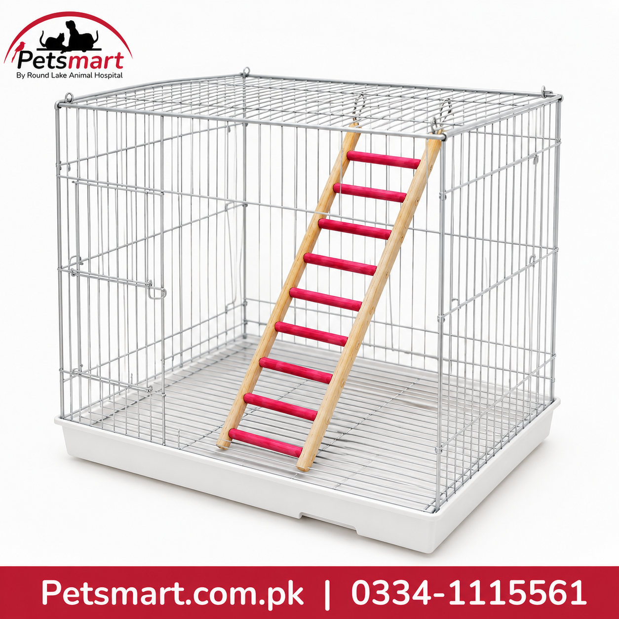 Nine step hanging bird ladder measuring 12 by 42cm for climbing and perching