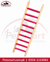 Nine step hanging bird ladder measuring 12 by 42cm for climbing and perching
