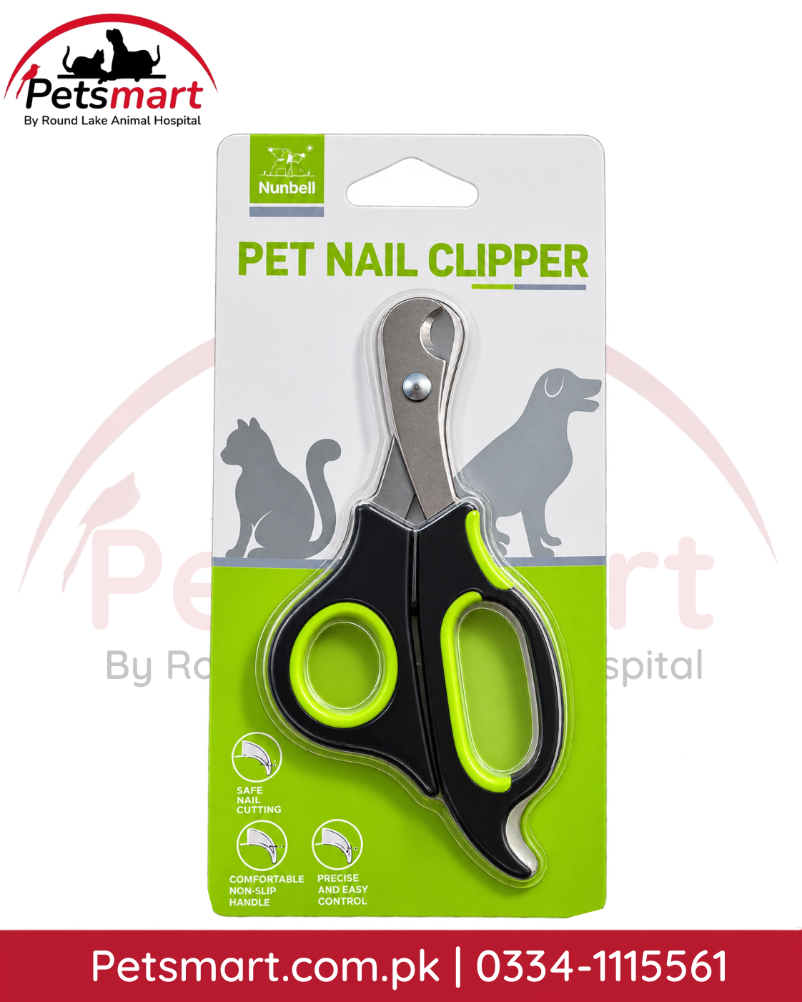 Nunbell small black and green pet nail clipper for cats kittens puppies and small dogs

