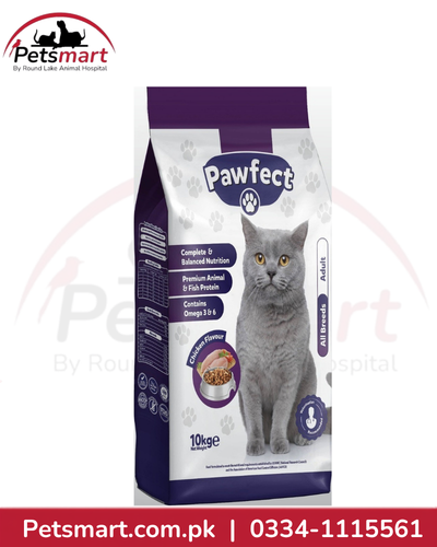 Pawfect Adult Cat Food 10kg chicken flavour dry food for all breeds