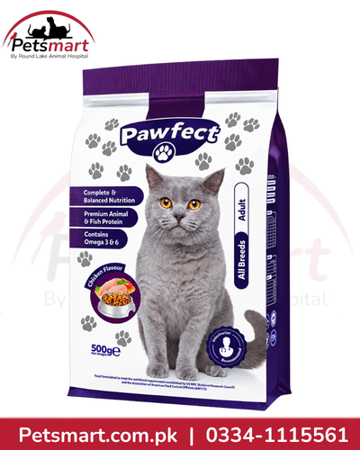 Pawfect Adult Cat Food 1kg chicken flavour dry food for all breeds