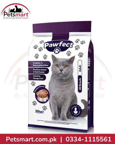 Pawfect Adult Cat Food 500g chicken flavour dry food for all breeds