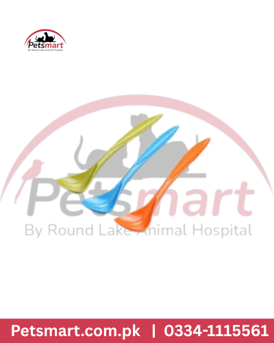 Multicolor long-handle pet feeding spoons for dogs and cats