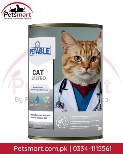 Petable Cat Gastro Chicken Wet Cat Food 400g can for sensitive digestion with psyllium