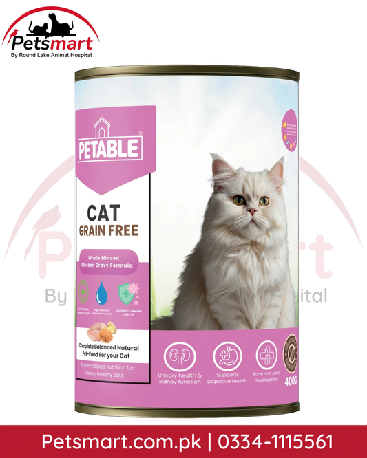 Petable Cat Grain Free Chicken Wet Cat Food 400g can with whole minced chicken gravy formula