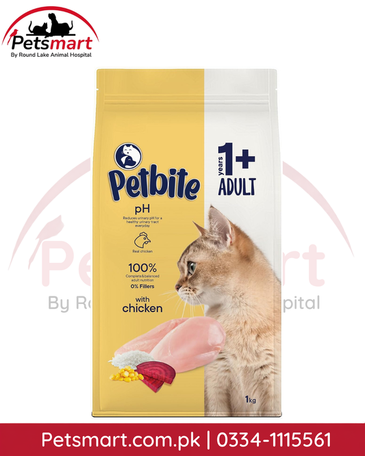 Petbite Adult Chicken dry cat food 1kg bag