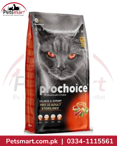 ProChoice Pro 33 Adult Sterilised Salmon and Shrimp dry cat food 2kg