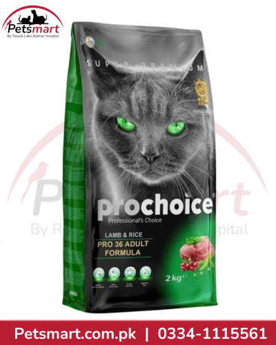 ProChoice Pro 36 Lamb and Rice dry cat food 2kg for adult cats