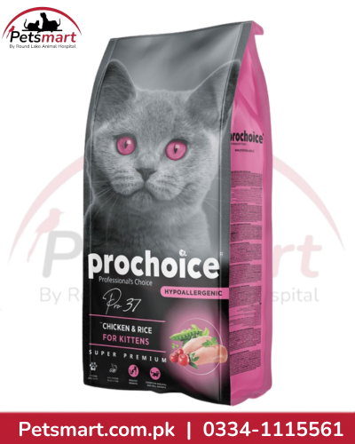 ProChoice Pro 37 Chicken and Rice hypoallergenic dry cat food 2kg for kittens