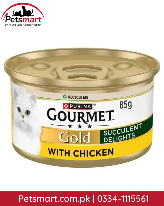 Purina Gourmet Gold Succulent Delights Chicken wet cat food 85g can