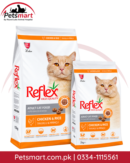 Reflex Adult Chicken and Rice Dry Cat Food 2kg bag for adult cats