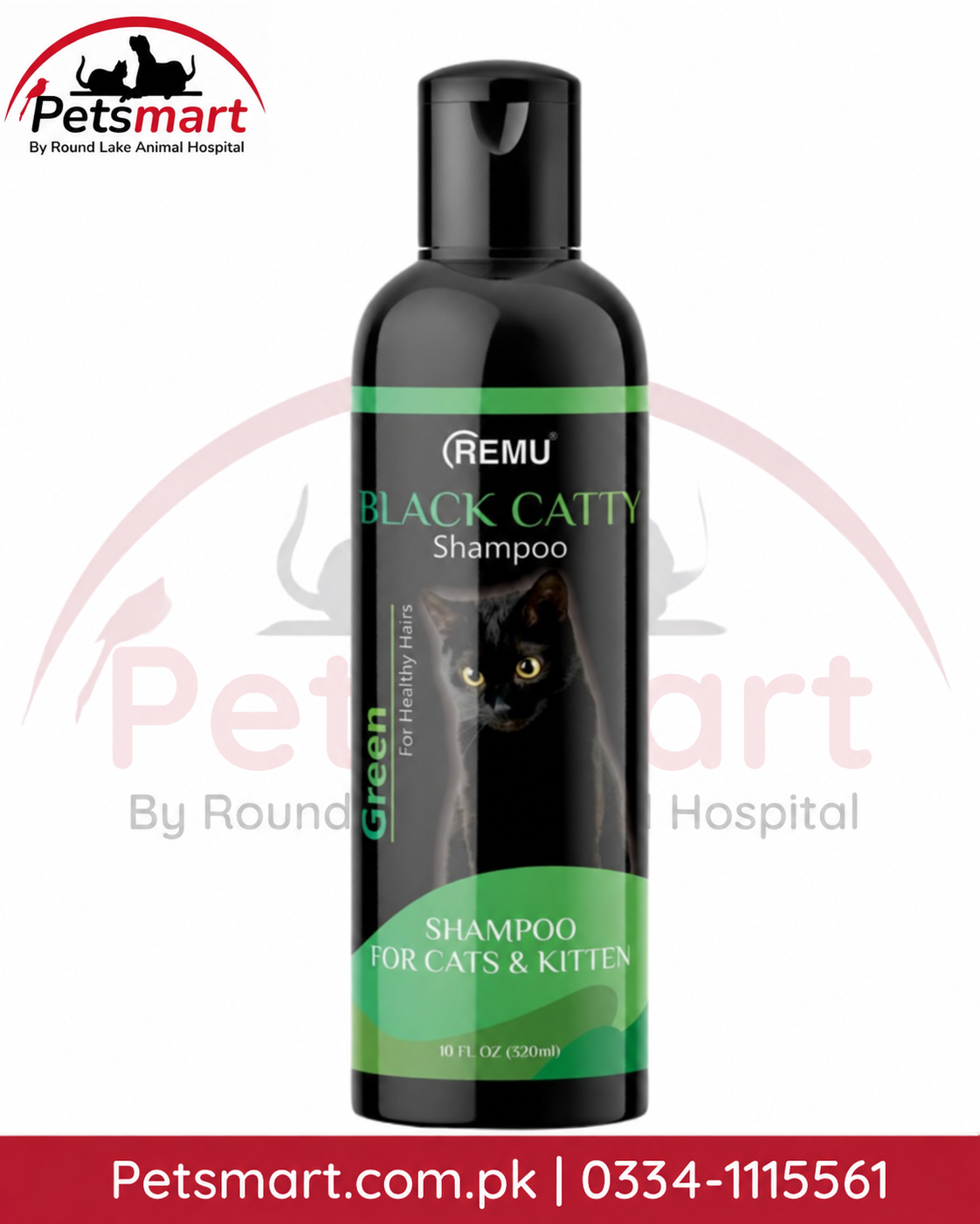 Remu Black Catty Green Healthy Hair Shampoo 120ml for cats and kittens