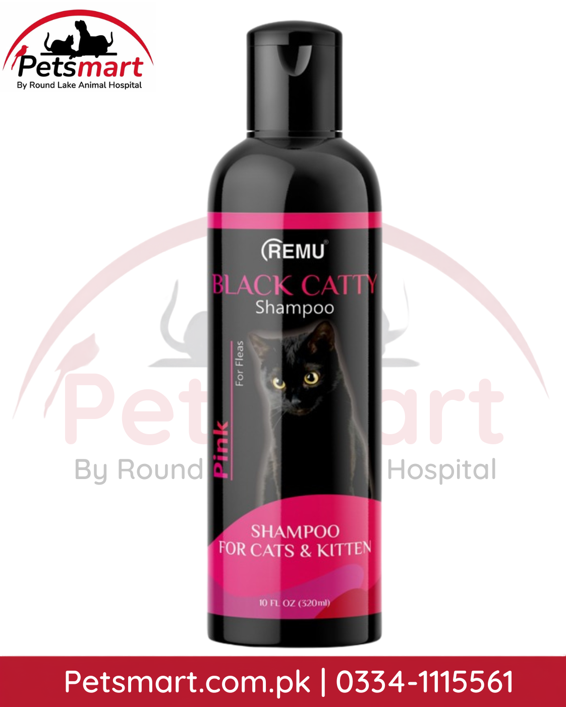 Remu Black Catty Pink For Fleas Shampoo 320ml for cats and kittens