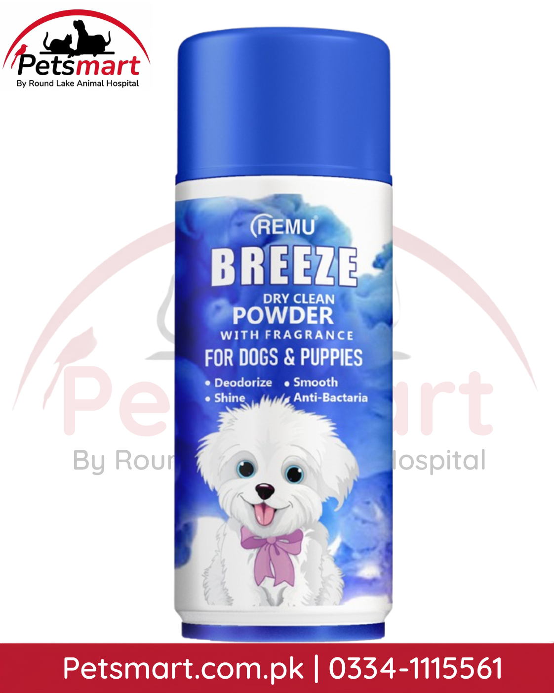 Remu Breeze Dry Clean Powder with Fragrance for dogs and puppies