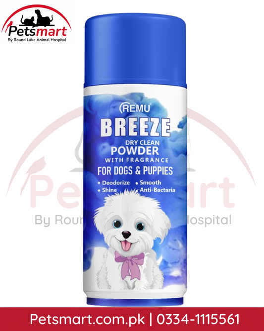 Remu Breeze Dry Clean Powder with Fragrance for dogs and puppies