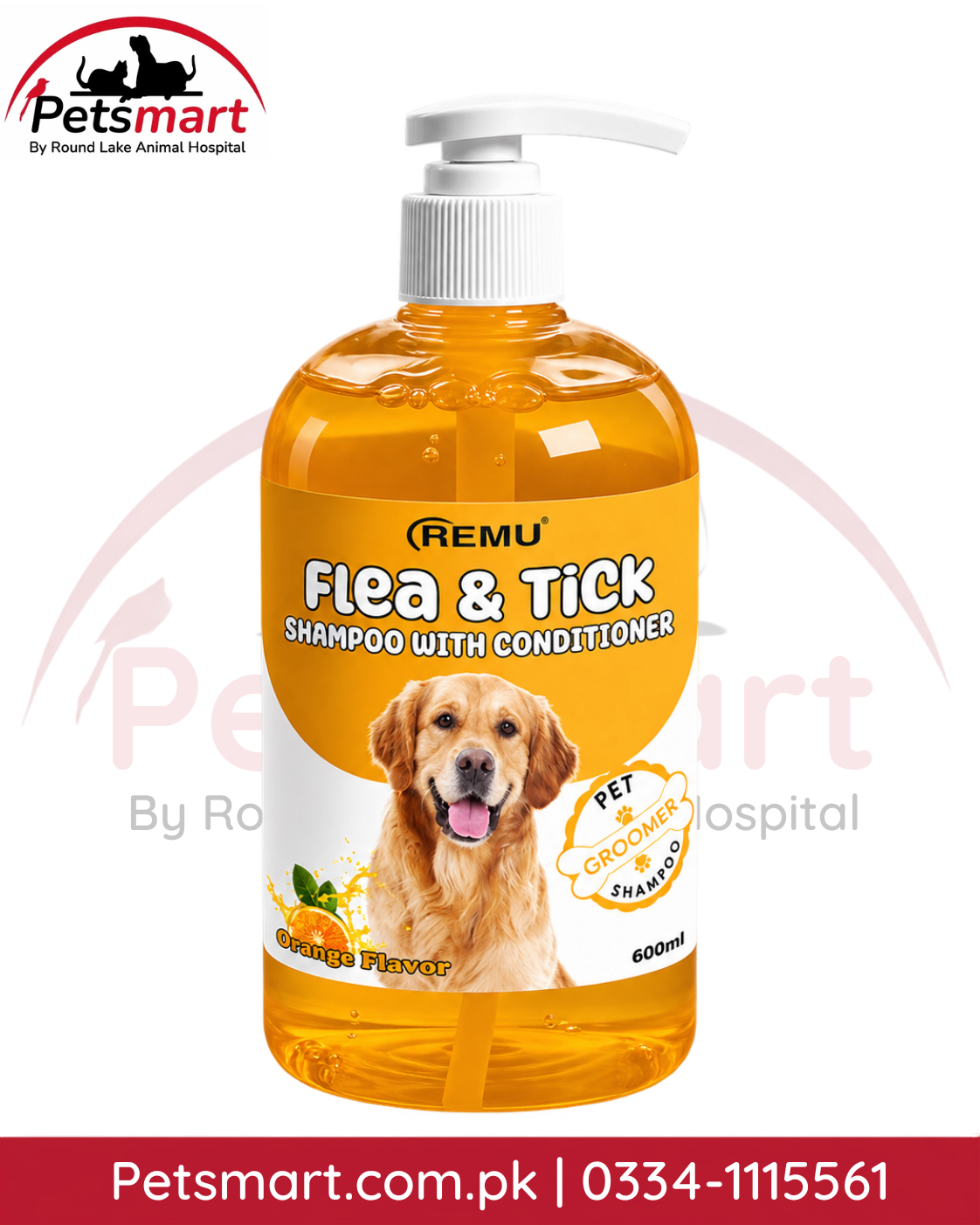 Remu Flea and Tick Shampoo with Conditioner Orange 600ml for dogs