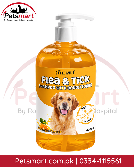 Remu Flea and Tick Shampoo with Conditioner Orange 600ml for dogs