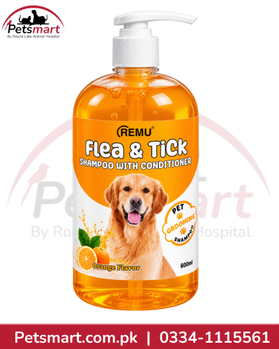 Remu Flea and Tick Shampoo with Conditioner Orange 600ml for dogs