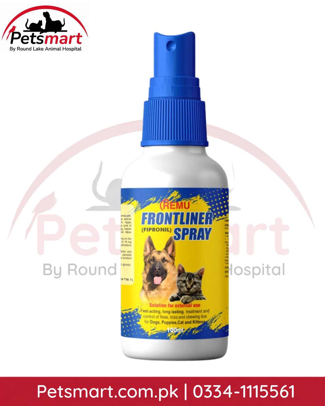 Remu Frontliner Tick and Flea Spray 100ml for pet environment flea and tick control