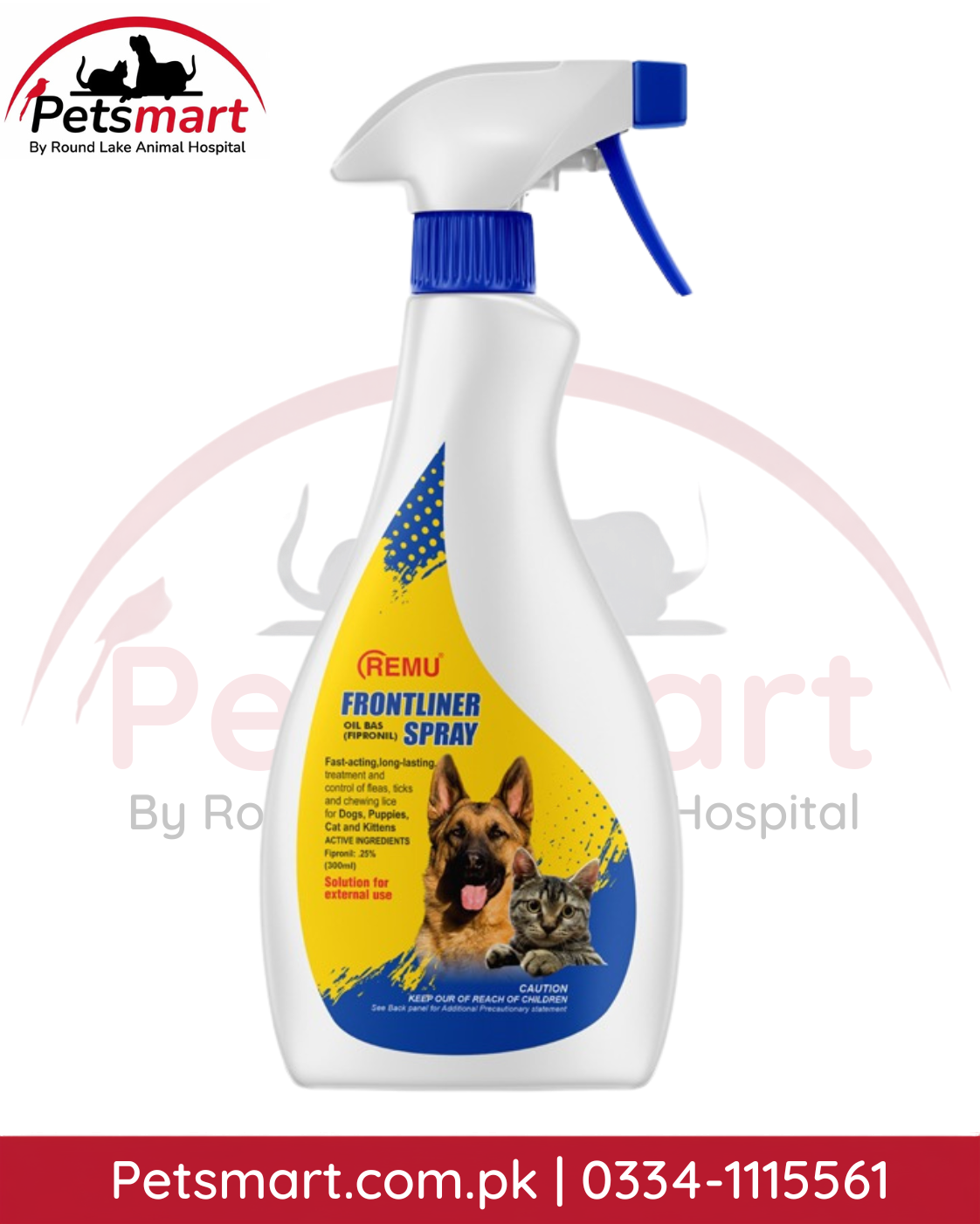 Remu Frontliner Tick and Flea Spray 300ml for pet environment flea and tick control