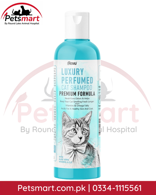 Remu Luxury Perfumed Cat Shampoo Blue 320ml Premium Formula for cats