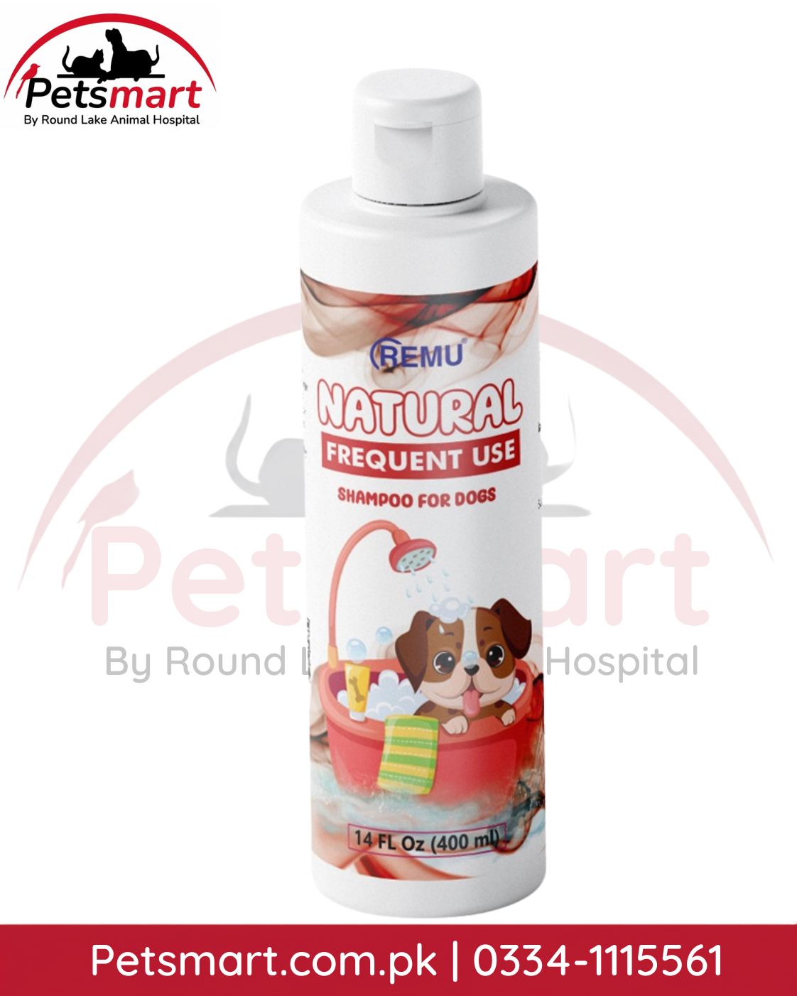 Remu Natural Frequent Use Shampoo 400ml for dogs with Aloe Vera and Coconut Oil
