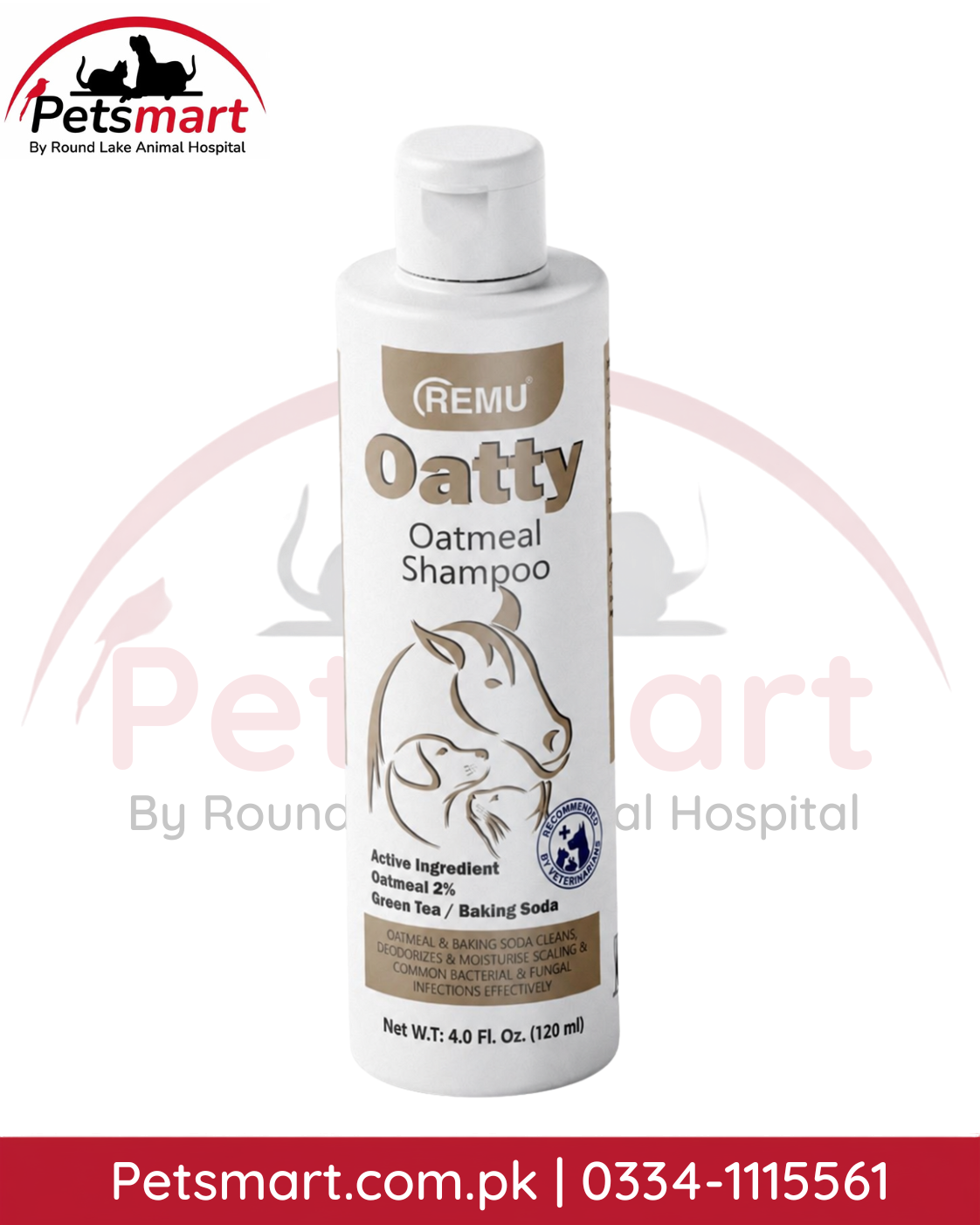 Remu Oatty Oatmeal Shampoo 120ml with 2 percent oatmeal green tea and baking soda