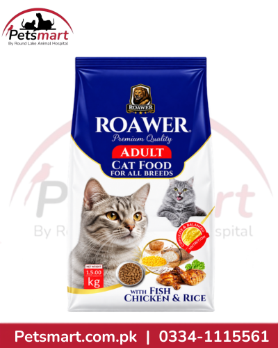 Roawer Premium Adult Cat Food with fish chicken and rice 1kg